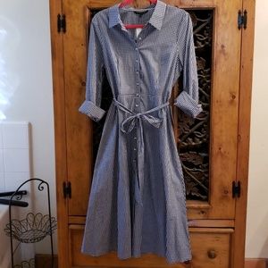 Blue and white dress